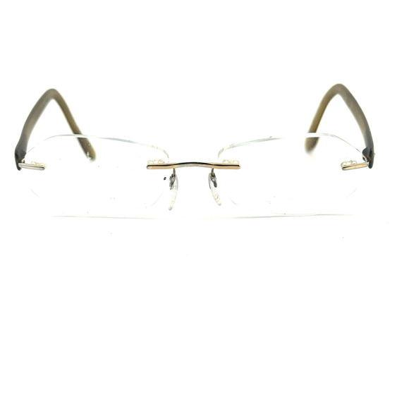Silhouette Eyeglasses 7608 20 6051 Gold/Brown Rimless Frame Austria 17 135 13123